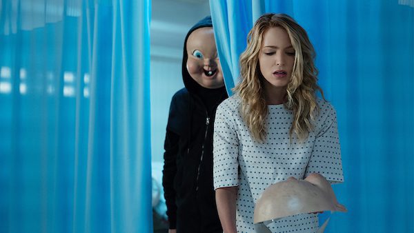 "Babyface" and Tree (Jessica Rothe) in "Happy Death Day 2U," written and directed by Christopher Landon.