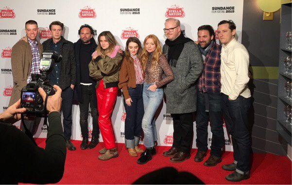 January 28th, 2019 - Park City, Utah - Cast and crew of THEM THAT FOLLOW at the Sundance Film Festival 2019 - Britt Poulton, Dan Madison Savage, Kaitlyn Dever, Alice Englert, Jim Gaffigan, Walton Goggins, Thomas Mann