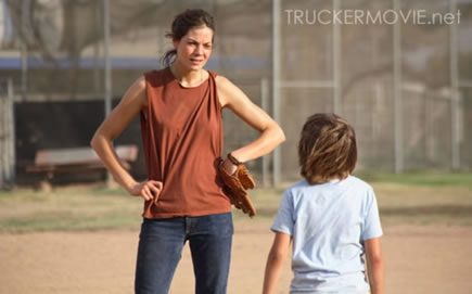 Diane Ford (Michelle Monaghan) and son, Peter (Jimmy Bennett) are at an impasse in James Mottern's feature film debut, TRUCKER. Credit: Kevin Estrada, Trucker Productions