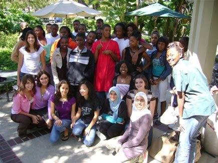 High school students attend special screening at the Global Peace Film Festival.